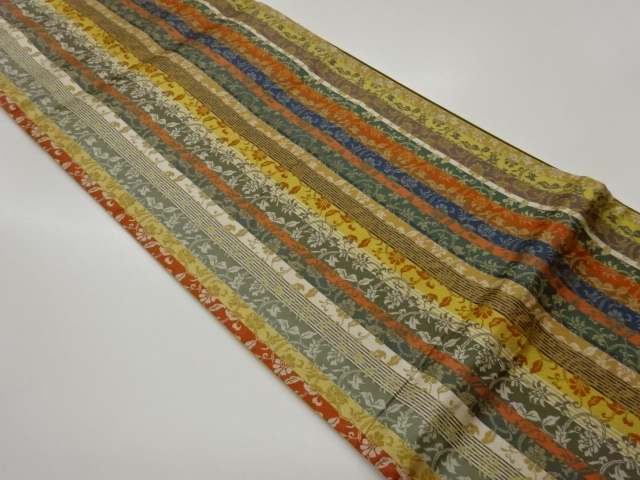 JAPANESE FUKURO OBI / WOVEN FLOWER ARABESQUE